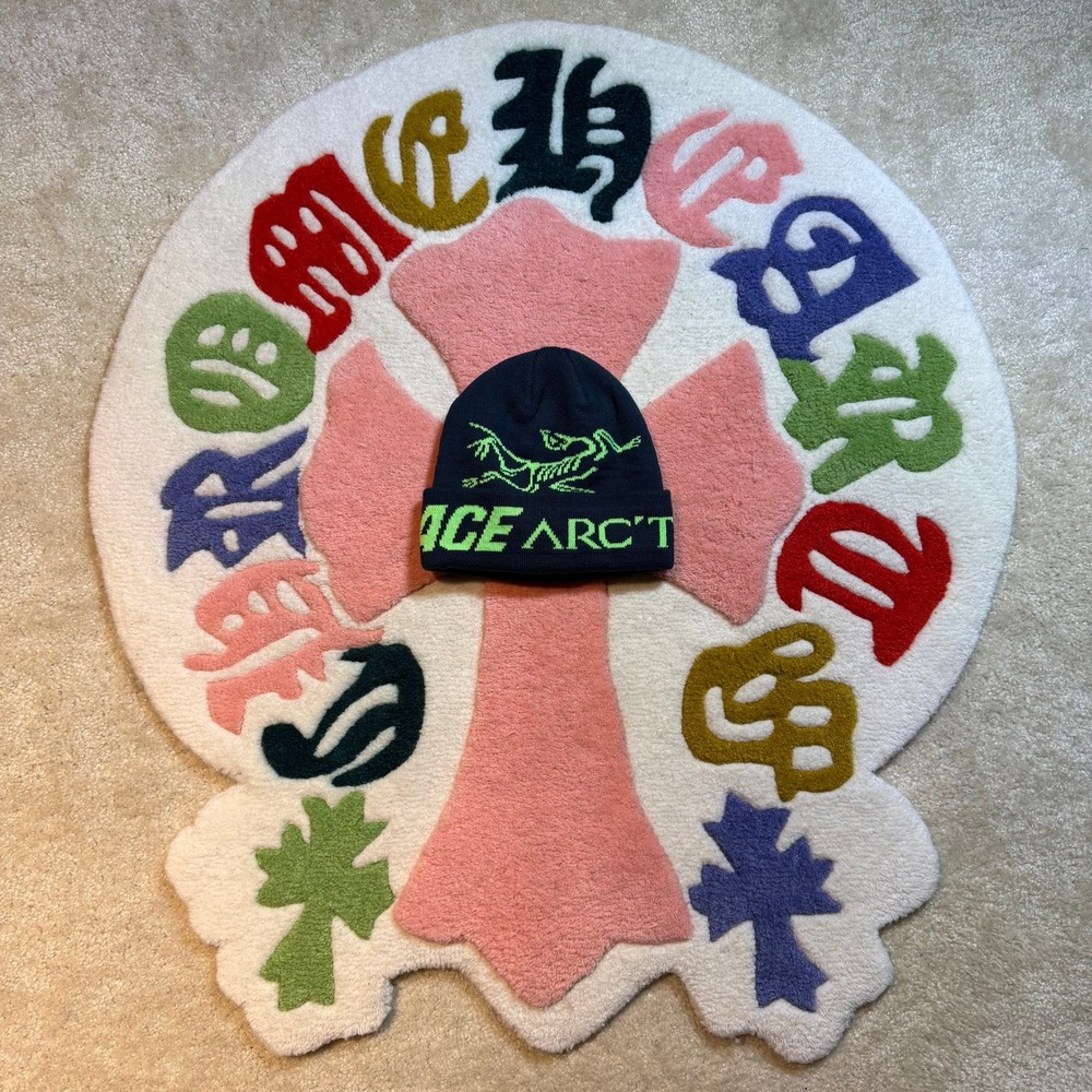Palace Arc'teryx Beanie Navy Neon Green Gorpcore Streetwear OS Knit Hat